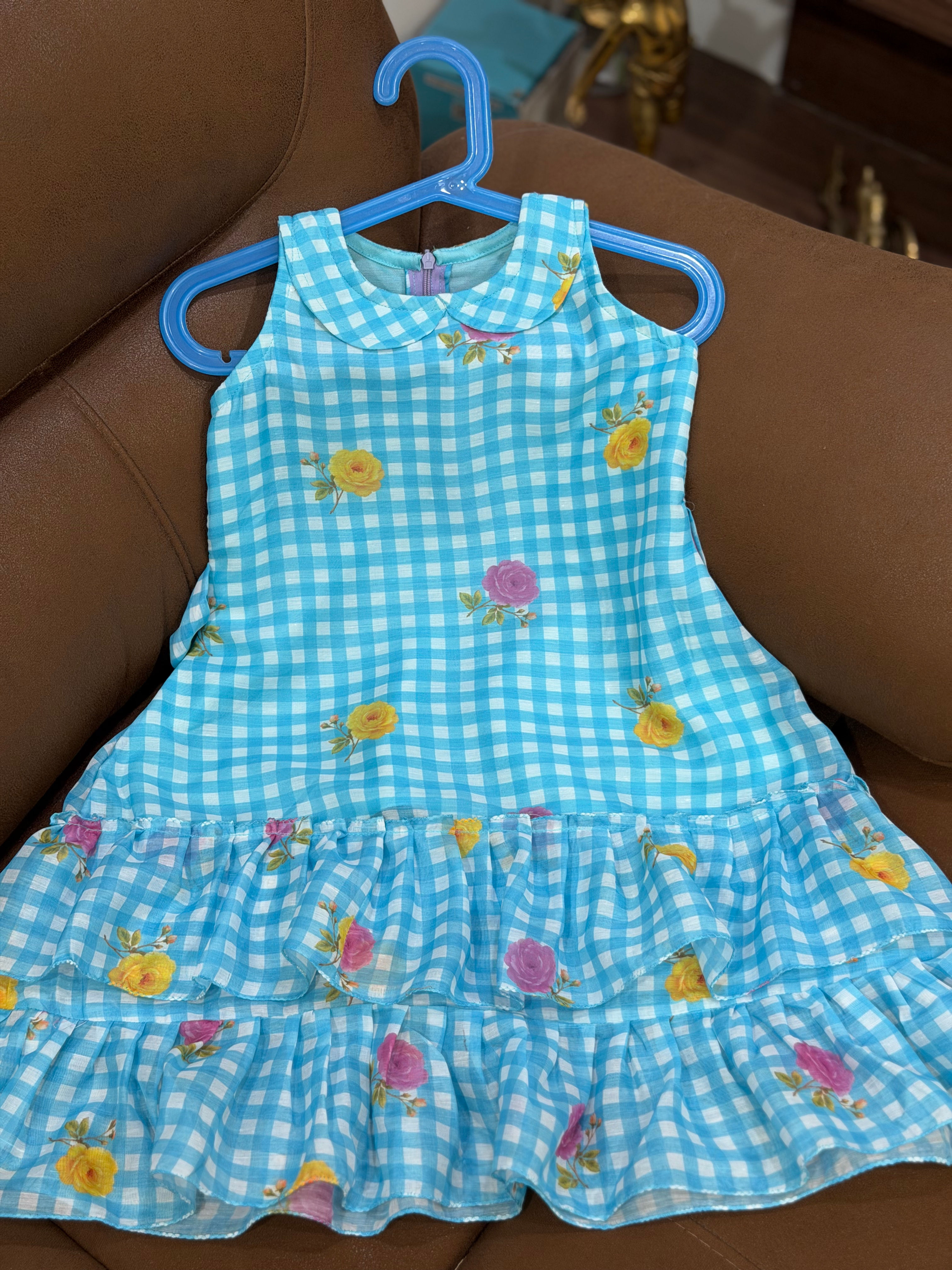 Blue Checks- kids dress