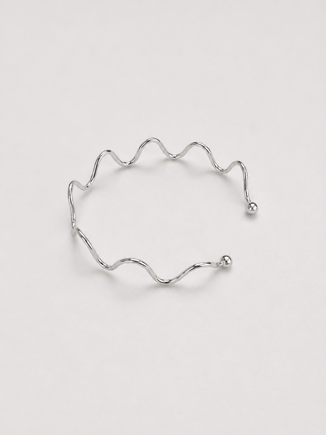 BRACELETE FL PRATA ONDULADO ABERTO 