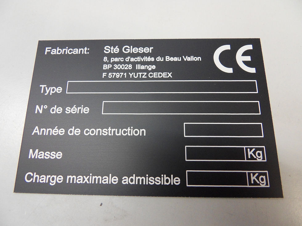 Plaque constructeur