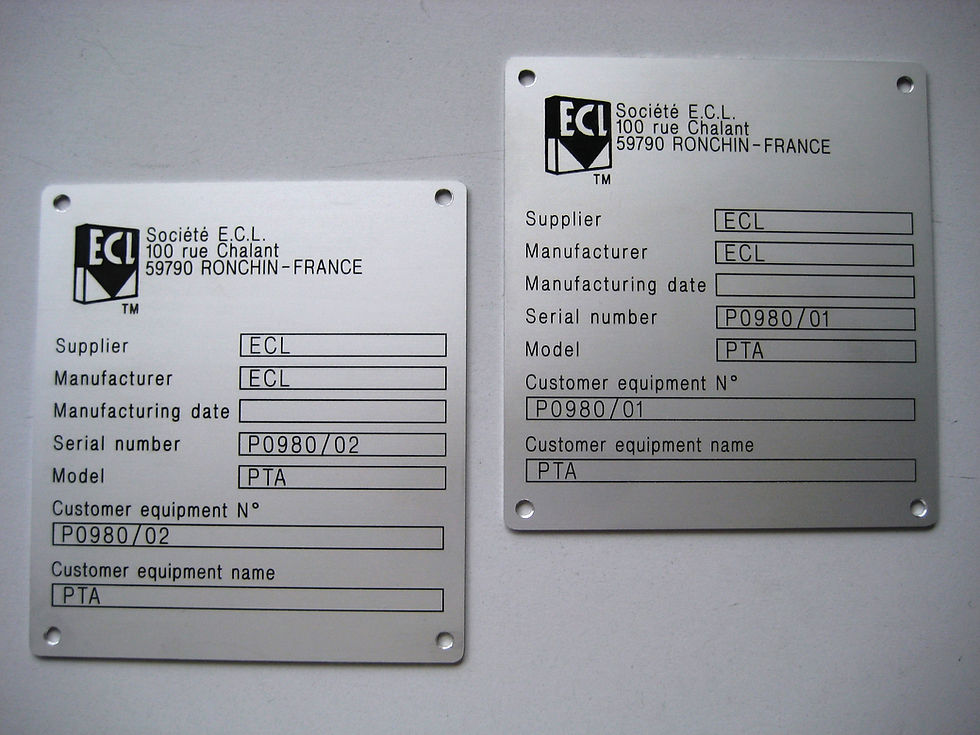 Plaque constructeur