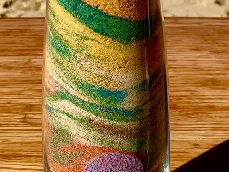 Just add sand. Coloured Sand Ceremony.