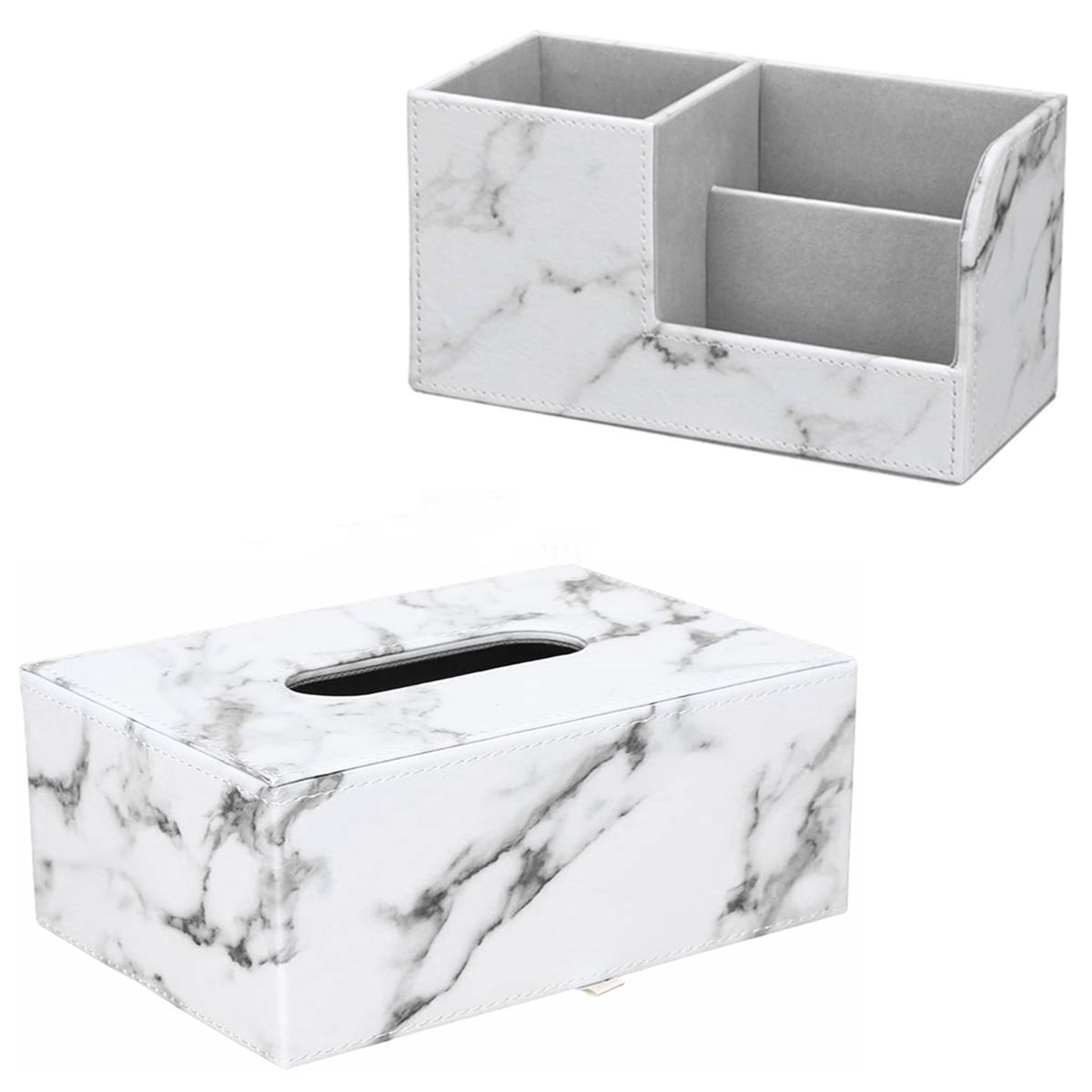 Organizador de tissue e secretaria em leather