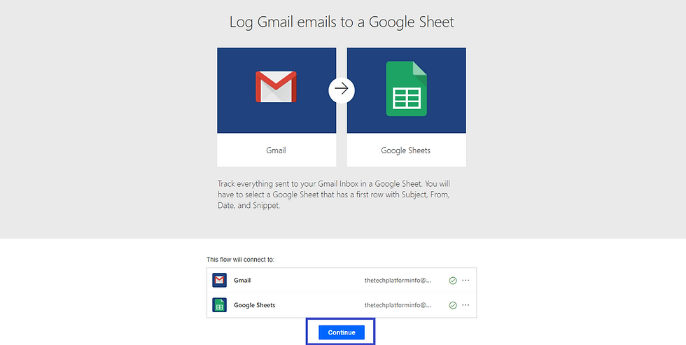 Log Gmail Emails to a Google Sheet Using Power Automate