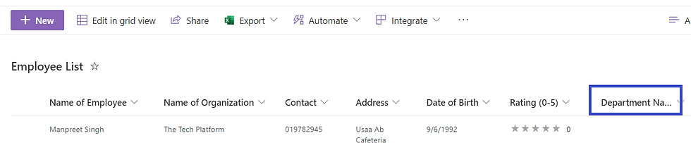 Add a SharePoint Site Column to the list 4