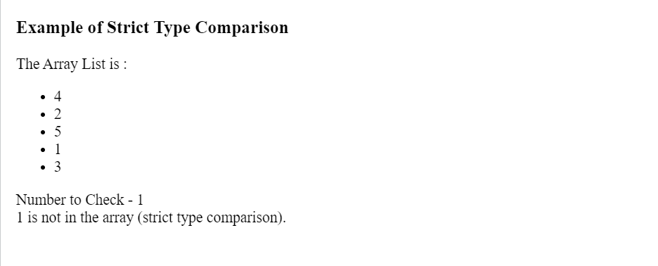 PHP in_array function - strict type comparison example 2