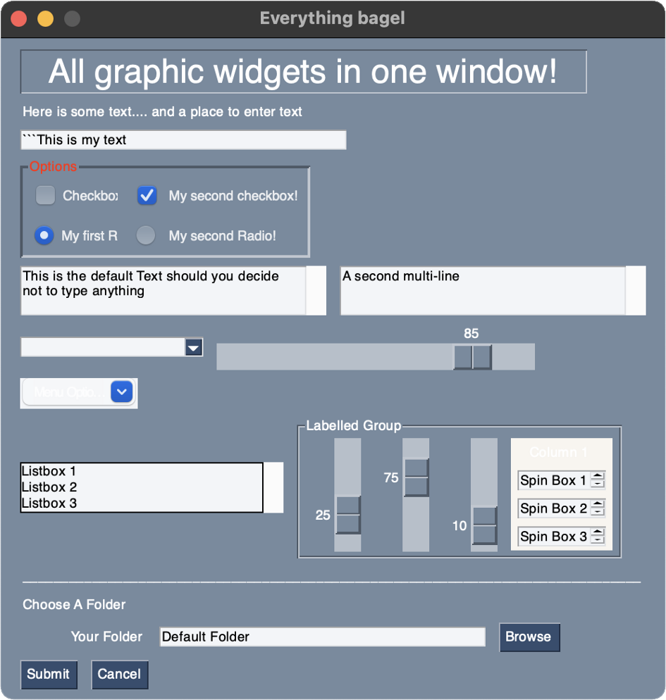 UIs in Python with PySimpleGUI
