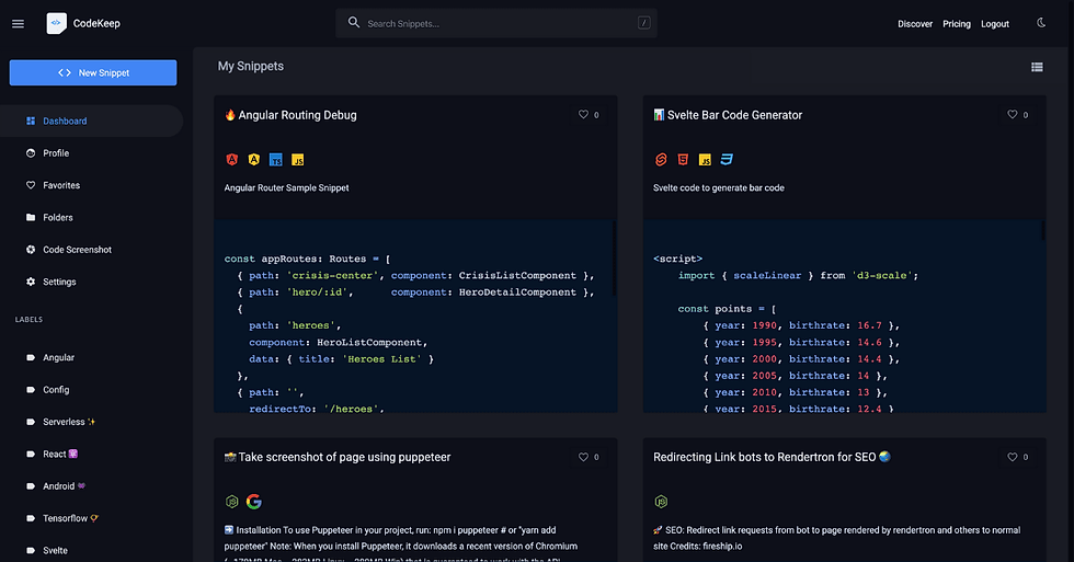 CodeKeep.io Tools to Create Code Screenshots