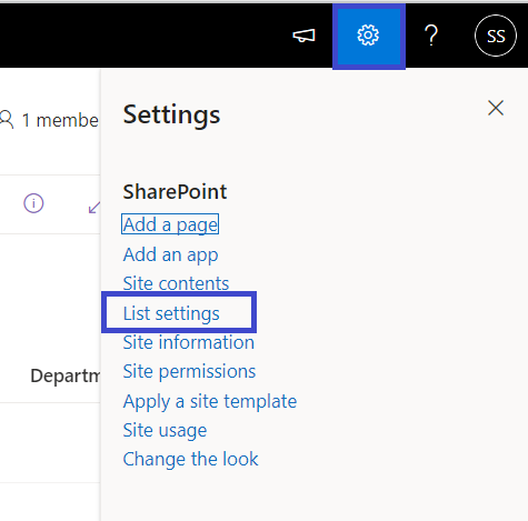 Add a SharePoint Site Column to the list 1