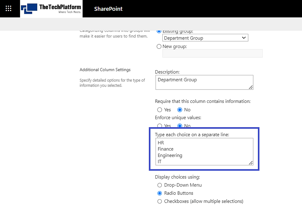 Edit a SharePoint Site Column 2