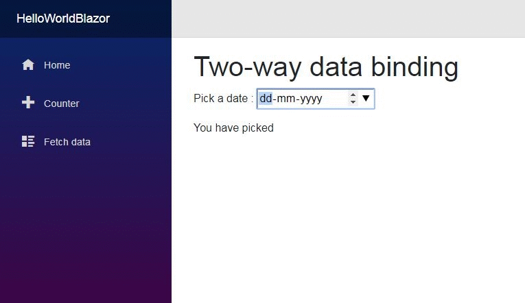 two - way Data Binding in Blazor 