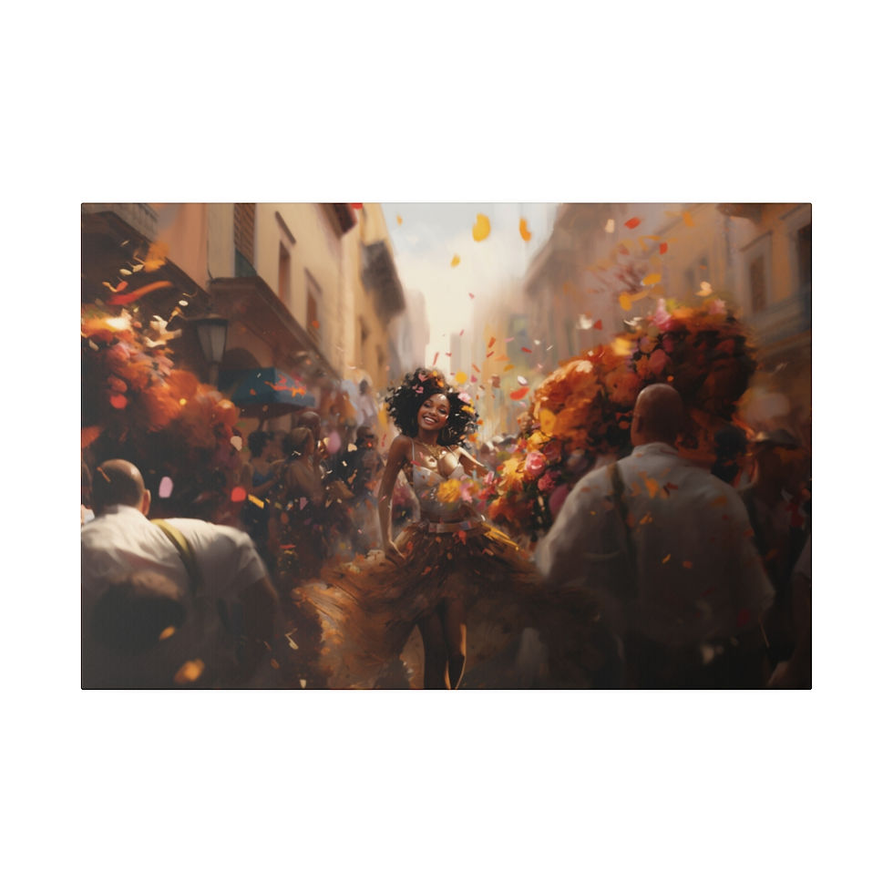 Thumbnail: Haitian Woman Celebrating Parade Matte Canvas, Stretched, 0.75"