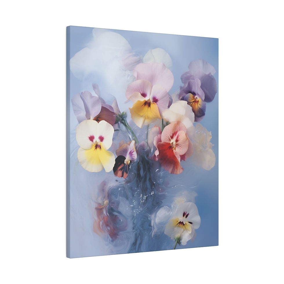 Thumbnail: Water Flowers Matte Canvas, Stretched, 0.75"