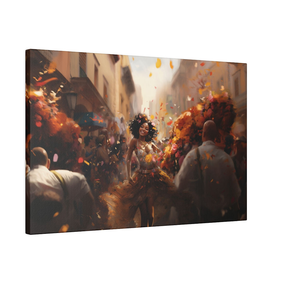 Thumbnail: Haitian Woman Celebrating Parade Matte Canvas, Stretched, 0.75"