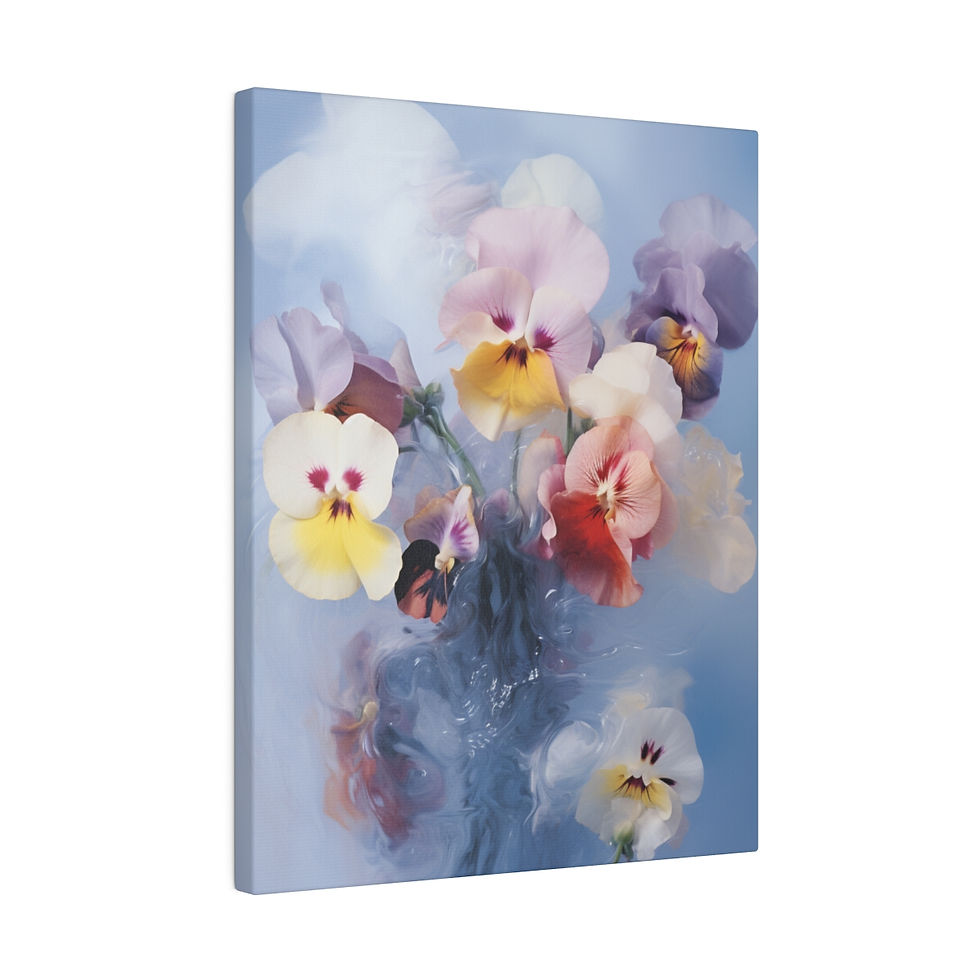 Thumbnail: Water Flowers Matte Canvas, Stretched, 0.75"