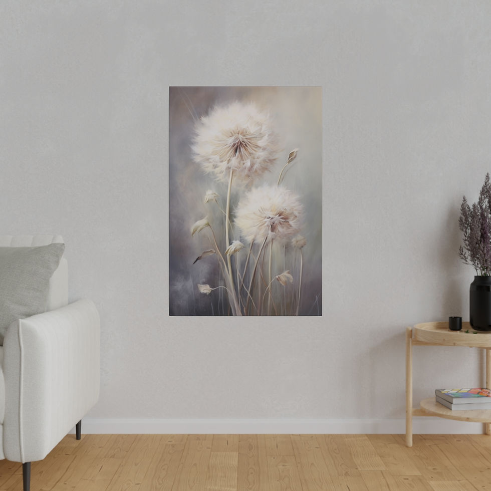 Thumbnail: White Flowers Matte Canvas, Stretched, 0.75"