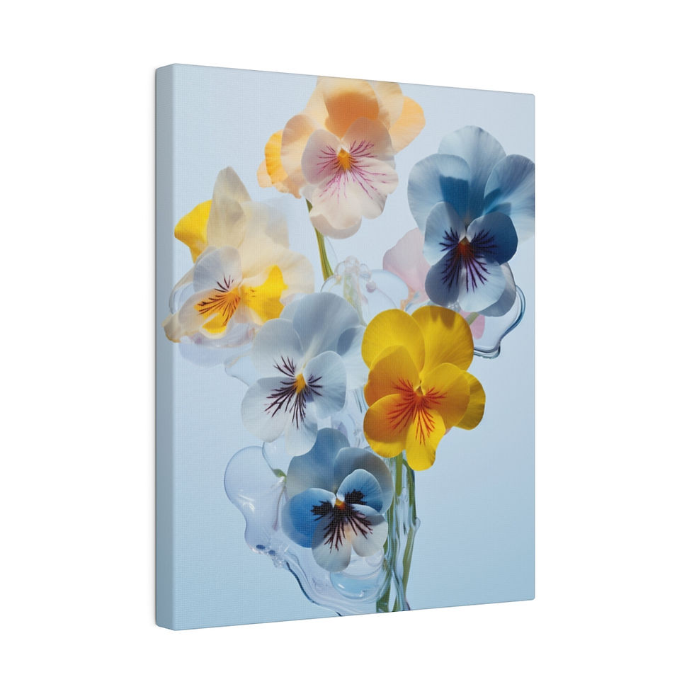 Thumbnail: Water Floral Matte Canvas, Stretched, 0.75"