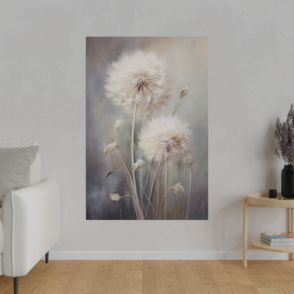 Thumbnail: White Flowers Matte Canvas, Stretched, 0.75"