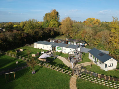 Drone view of The Cotswold Range venue in the Cotswolds