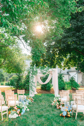 Outdoor wedding ceremony setup at a Northeast Ohio luxury wedding