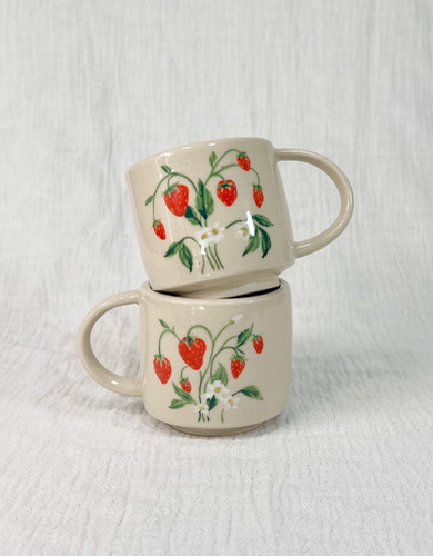 Red Strawberries Mug - 7oz | Ruth Moffatt