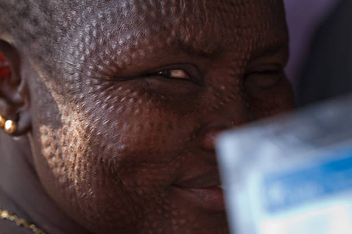 Woman with native tribal scars