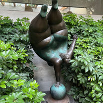 Soulful art in our retreat's boutique hotel garden