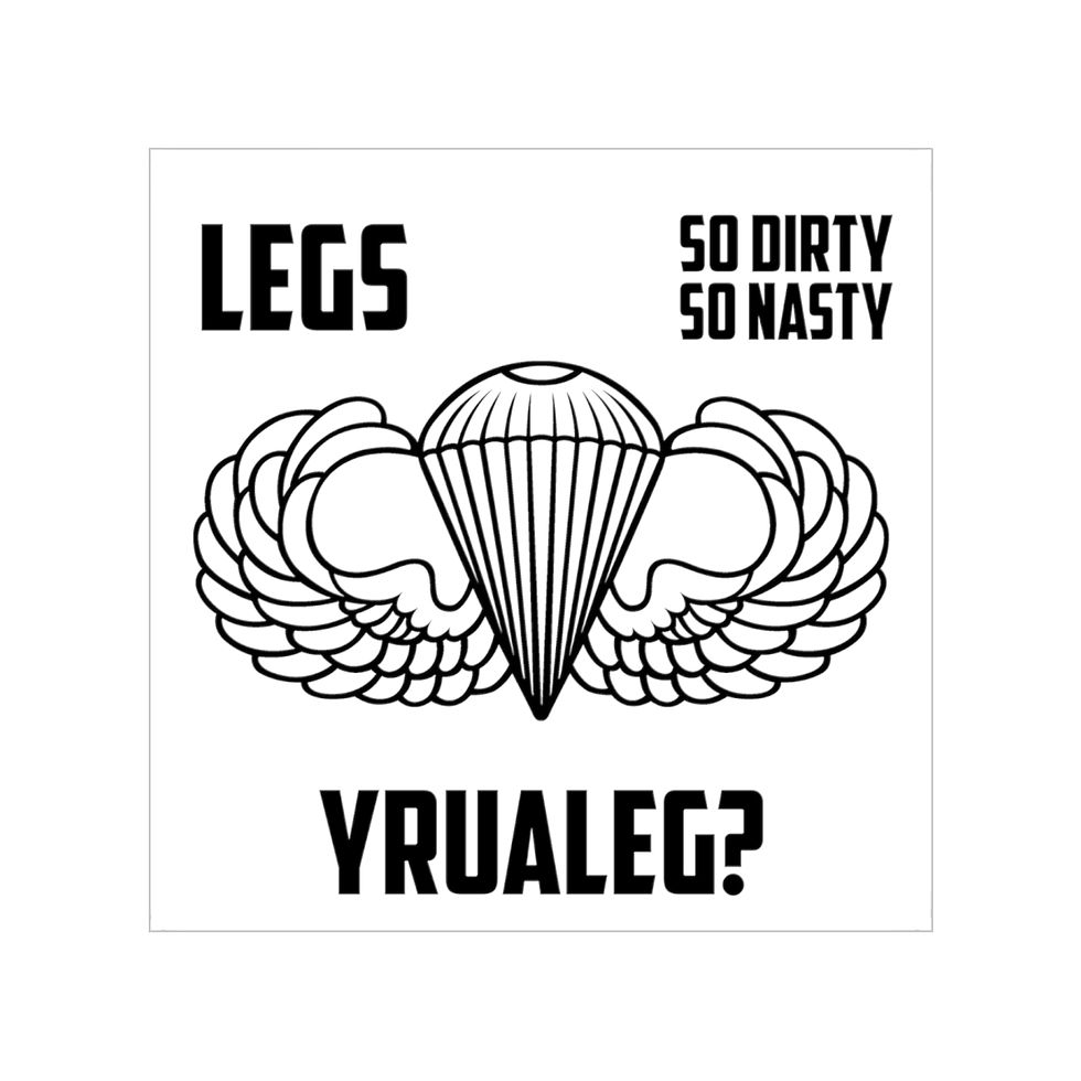 Thumbnail: Novice Parachutist LEGS, So Dirty, So Nasty Transparent Outdoor Stickers, Square