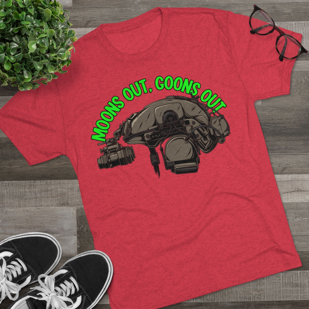 Moon's Out Goons Out Unisex Tri-Blend Crew Tee