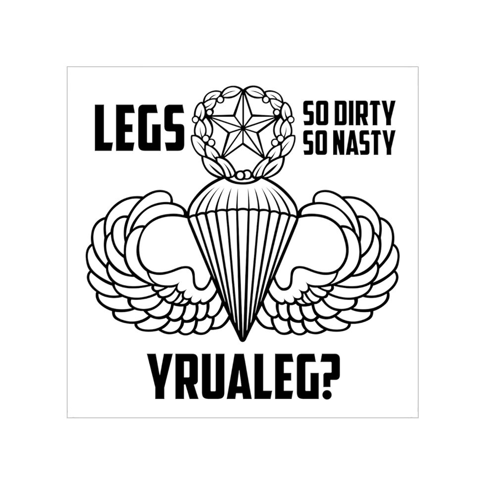 Thumbnail: Master Parachutist LEGS, So Dirty, So Nasty Transparent Outdoor Stickers, Square