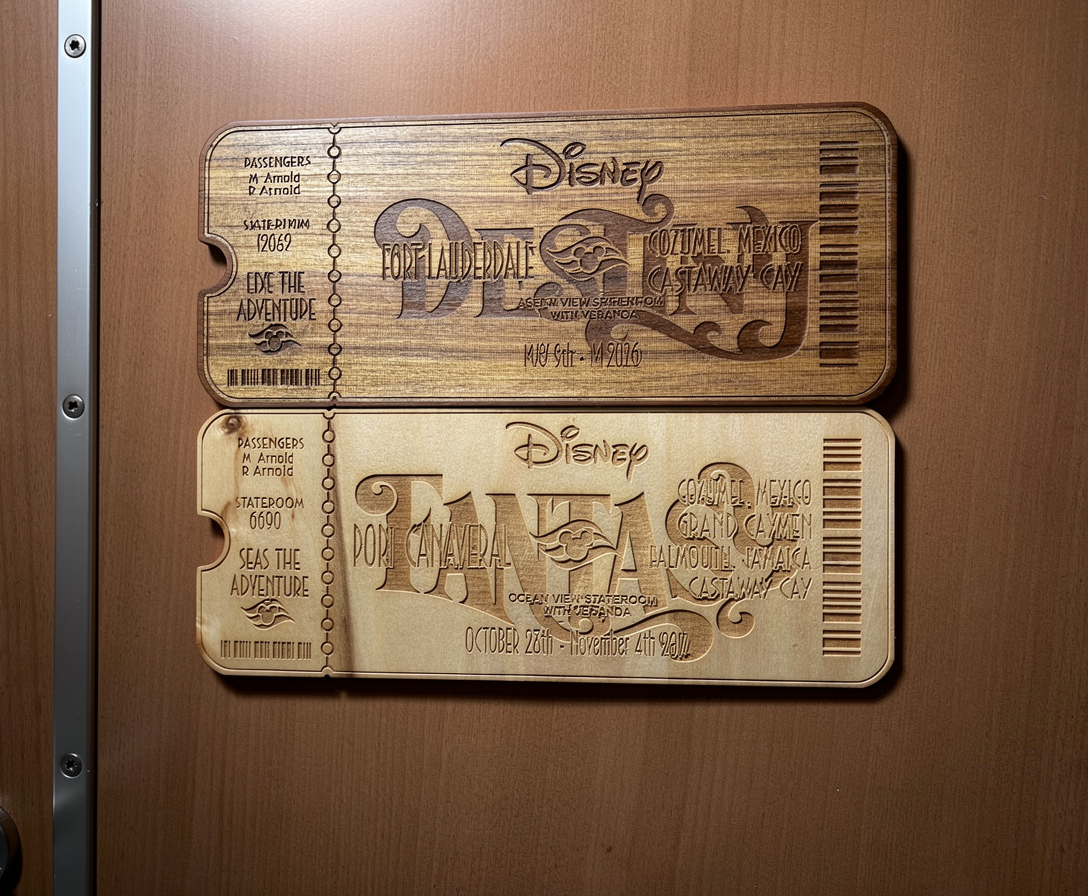 Custom Laser Engraved DCL Stateroom Door Magnet