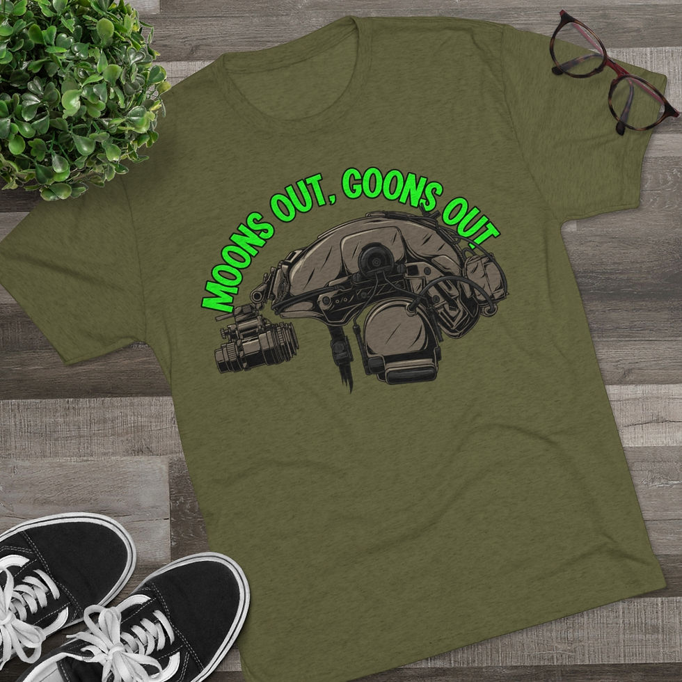 Thumbnail: Moon's Out Goons Out Unisex Tri-Blend Crew Tee