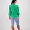 Thumbnail: Kelly Green - Plain Button Up Shirt with Rib Panels