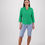 Thumbnail: Kelly Green - Plain Button Up Shirt with Rib Panels