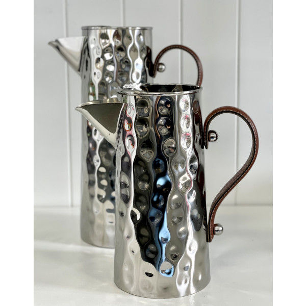 Bolt Hammered Jug with Leather Handle