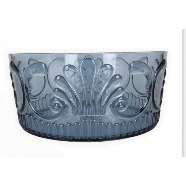 Acrylic Salad Bowl Scollop Blue