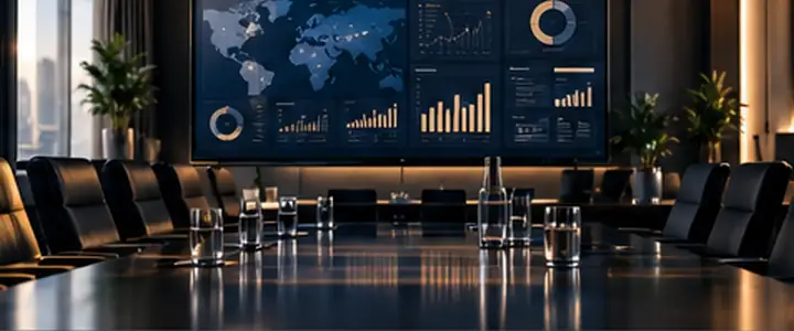 Digital strategy and performance dashboards on a workstation