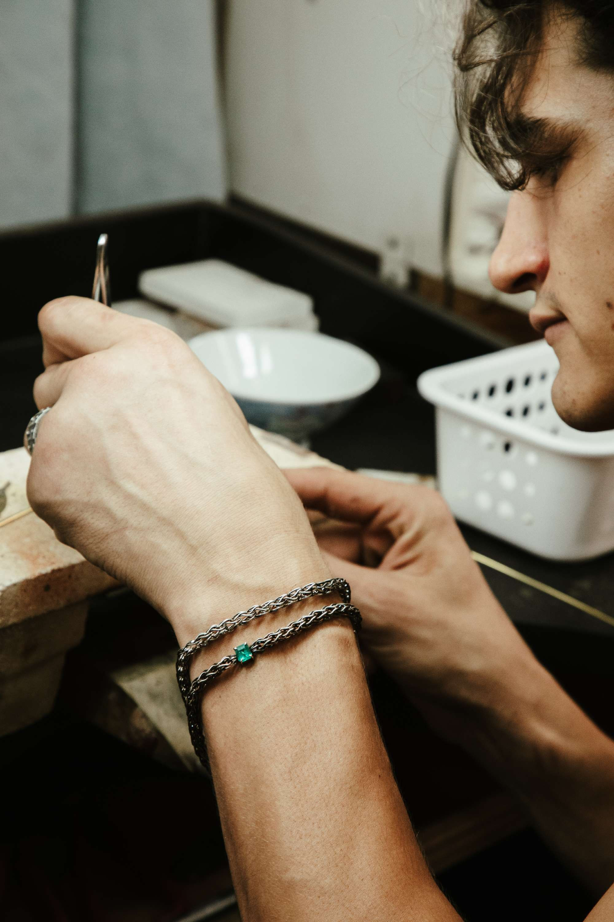 Pulseira em prata oxidada - Coleção para Homens