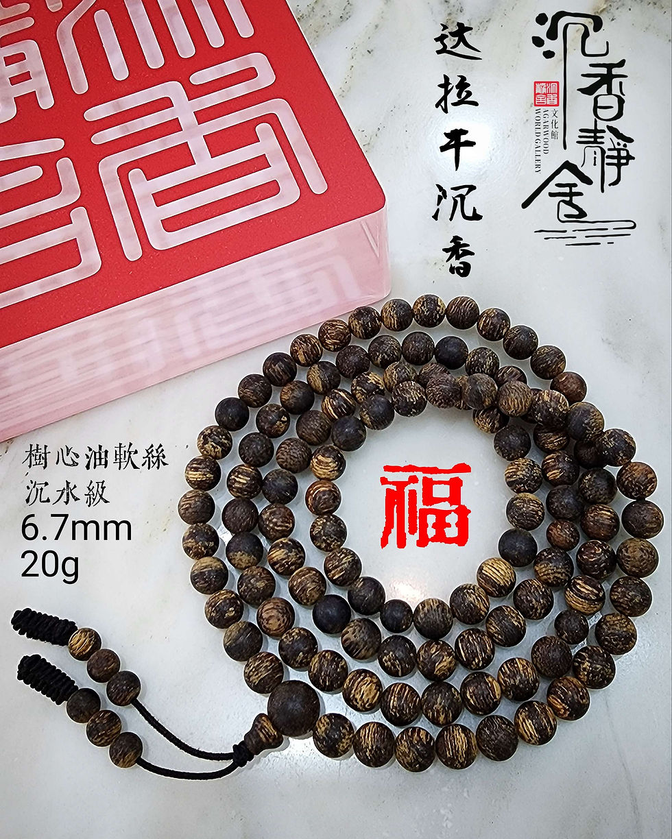 🇸🇬 沉香、达拉干软丝树心油沉水念珠