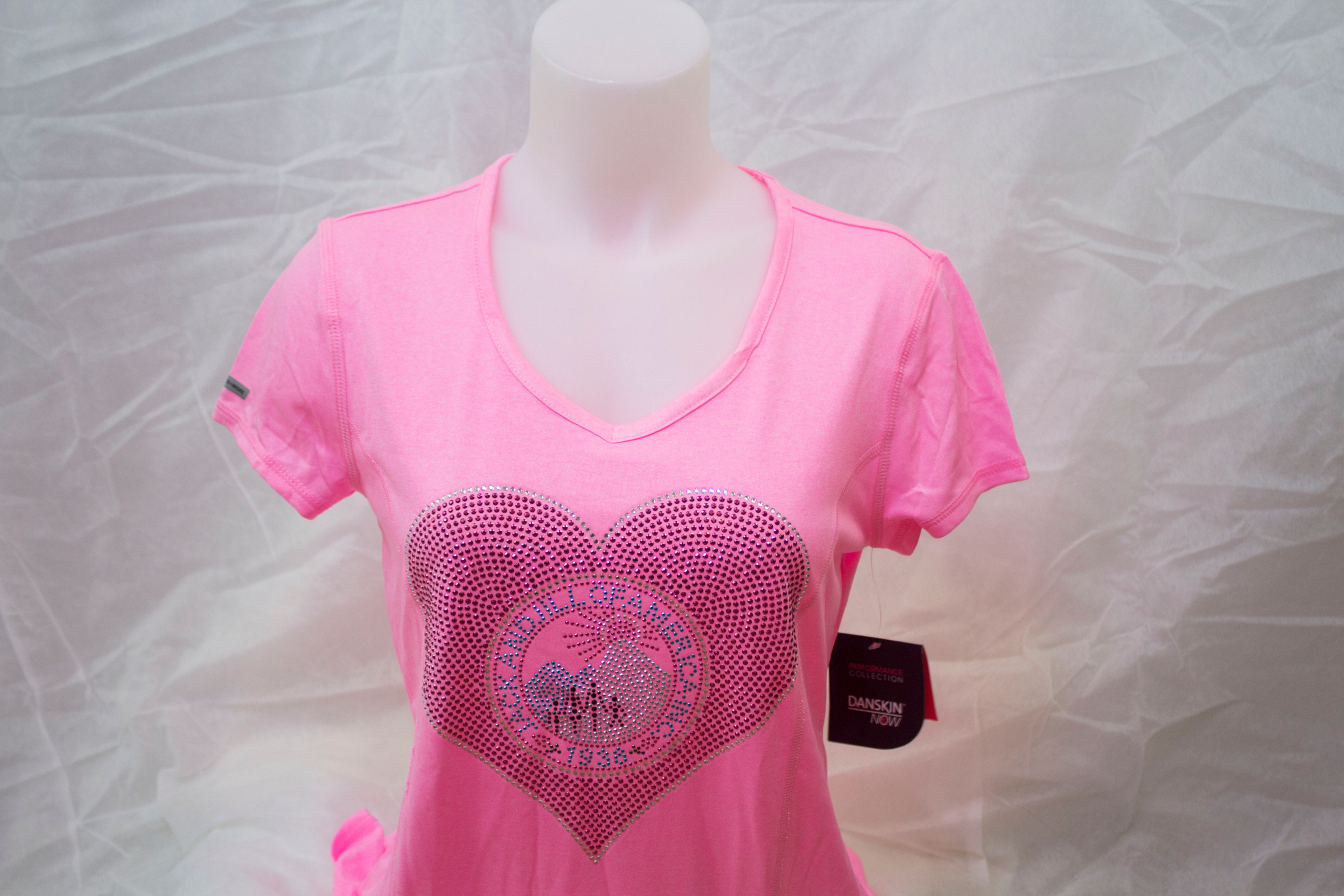 Bling Jack and Jill of American Heart Design Ladies Performance Tee Shirt