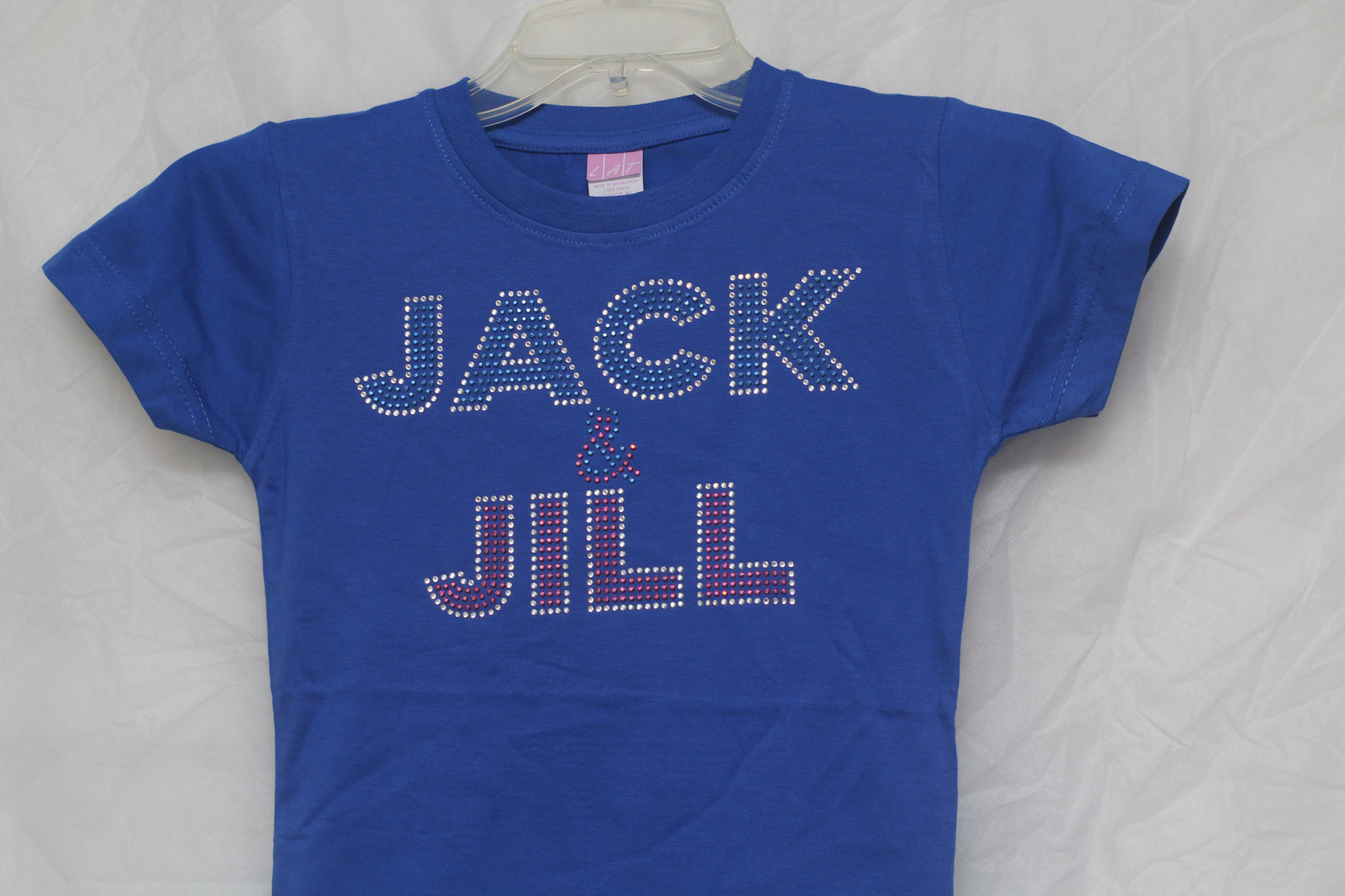 Girls Fine Jersey Tee Shirt with Jack & Jill Bling