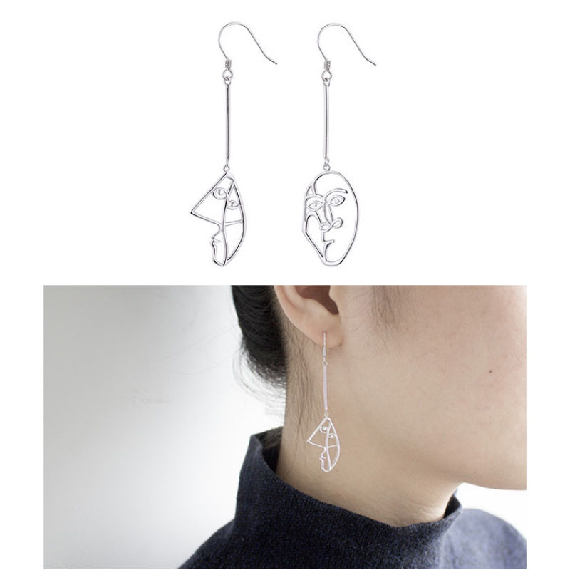 Thumbnail: Picasso「Man and Woman by a Flower Vase」Silver Earring