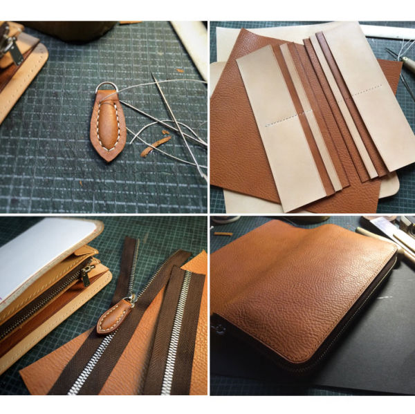 Thumbnail: Unisex Large Zip Around Sliver Zip Wallet Purse