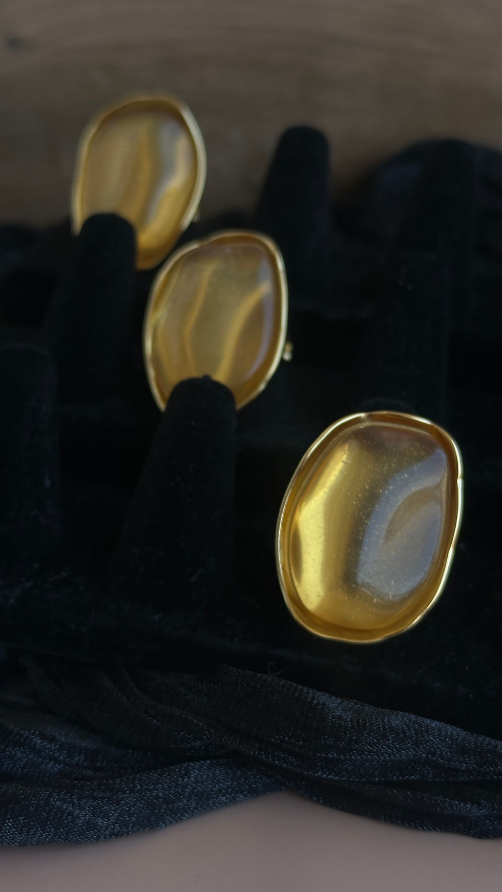 Thumbnail:  Chunky Amber Stone Ring
