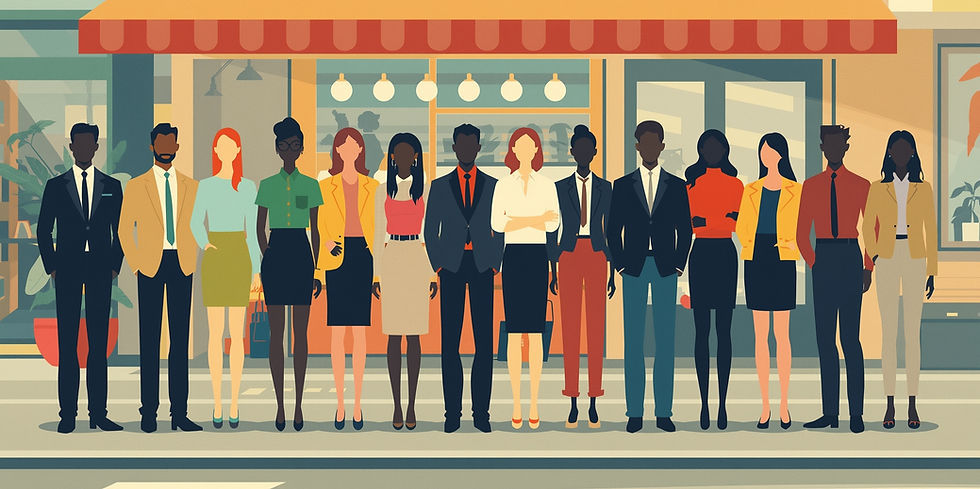 Multicultural group of people showing the importance of knowing your target audience in branding tips for small businesses.