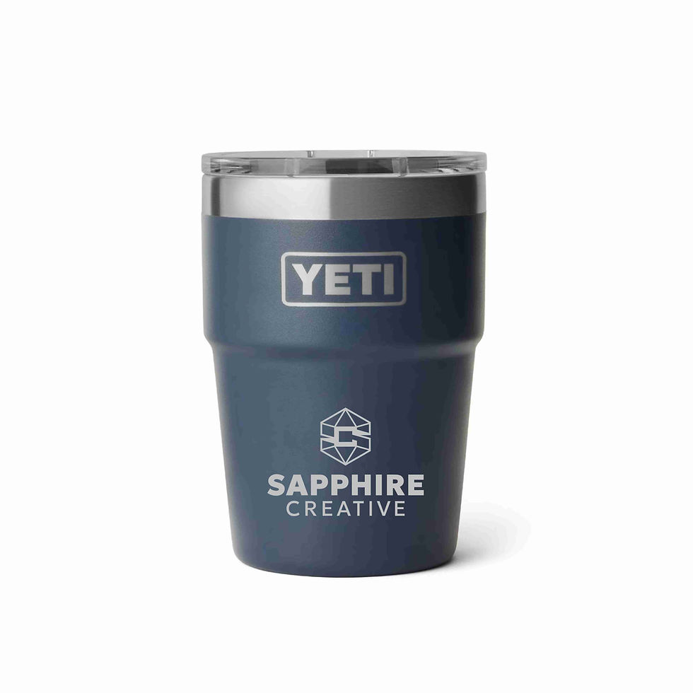Engraved Yeti tumbler with logo