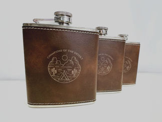 Laser engraved wedding flask gift