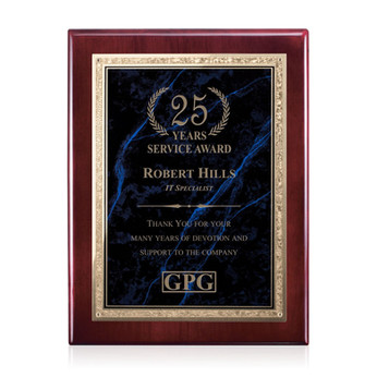 Recognition plaque honoring employee achievement