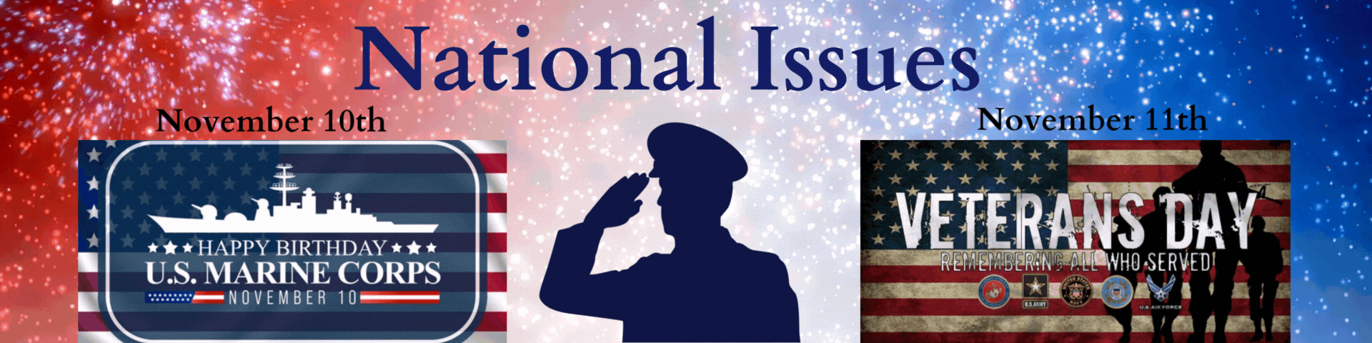 banner celebrating veterans' day