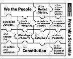 puzzle pieces of the preamble of the Constitution