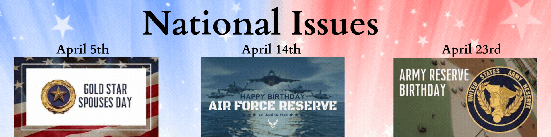 military holidays in the month of april